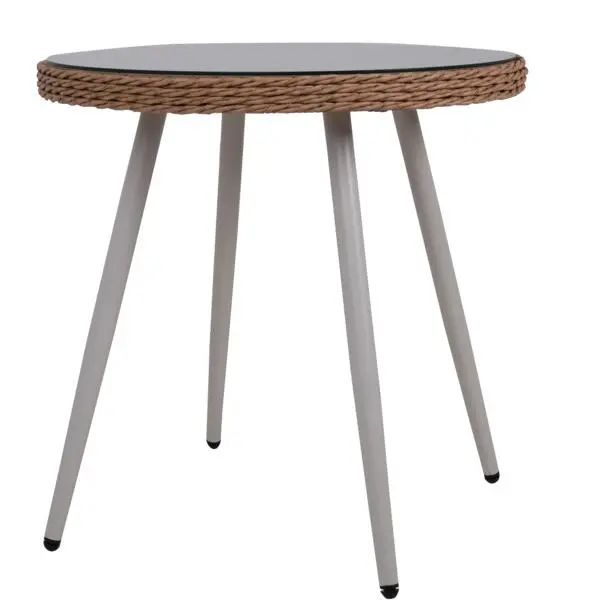 Spisebord linnea ø70 cm kalk/glass kalk/glass