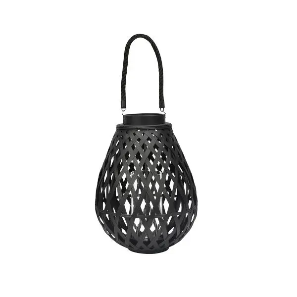 Lanterne aleks 30x30x38 cm svart bambus