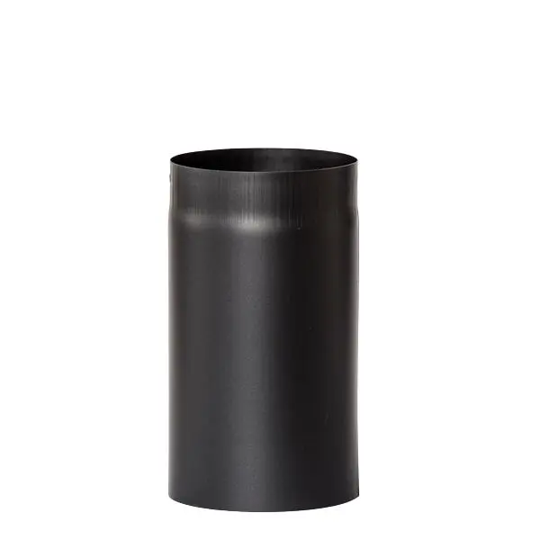 Røkrør ø125x250mm sort emalje 1,2 mm