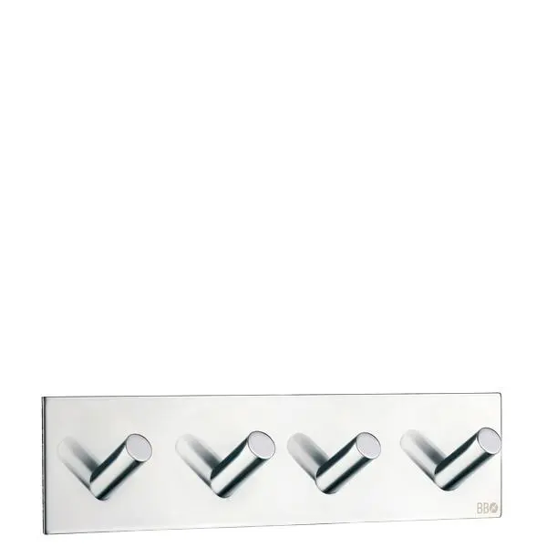 Kroklist 4 selvklebende blank bk1096 rustfritt stål til baderom