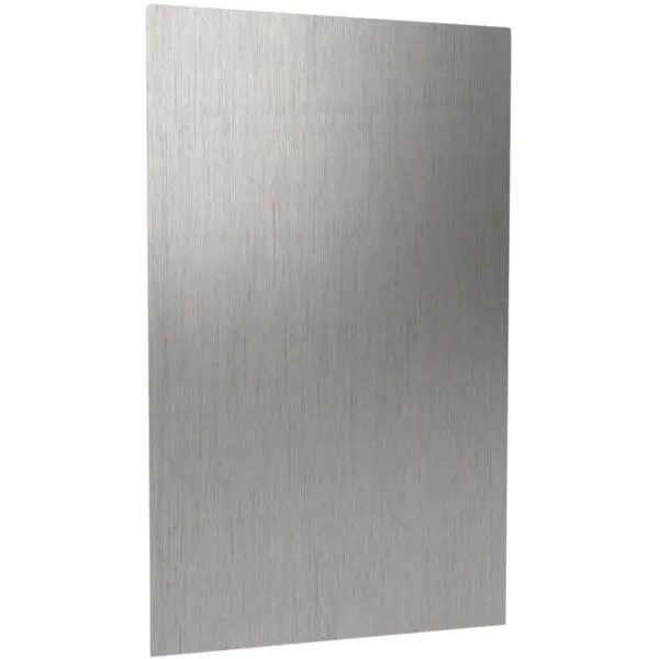 Endedeksel frontmontert stolpefritt børstet aluminium