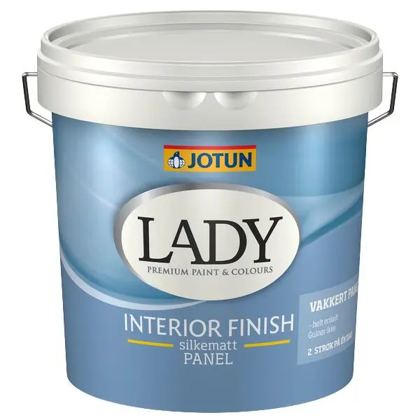 Panelmaling lady interiør finish 10 hvit silkematt 2,7l