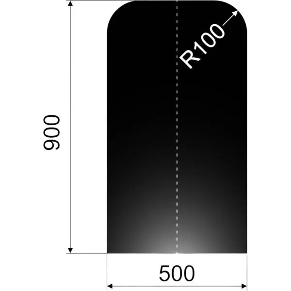 Gulvplate stål 500x900 1 mm sort lakkert stål