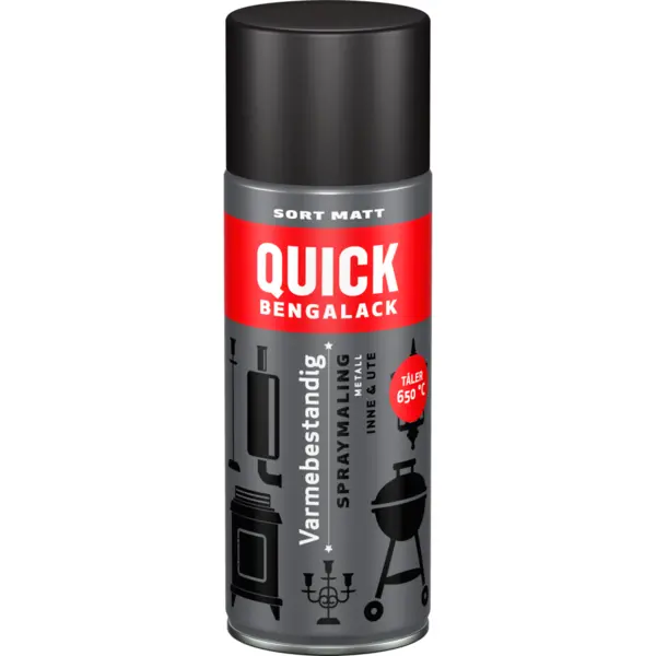 Spray varmebestandig sort matt