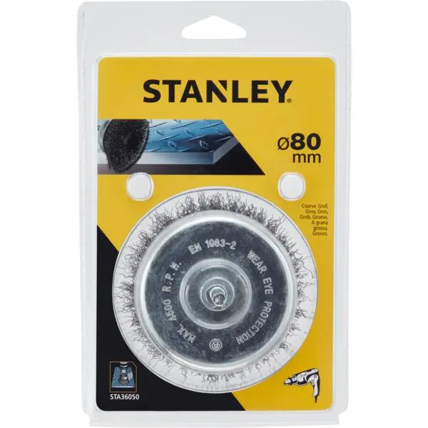 Stålbørstekopp sta36050 80mm grov til drill