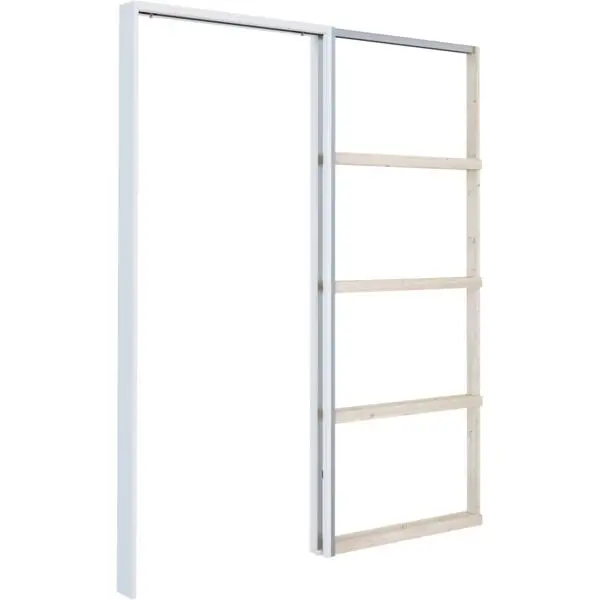 Skyvedørskarm 4" 62,6x204 hvit 210 demp soft-close utsp.mål: 130x210 cm
