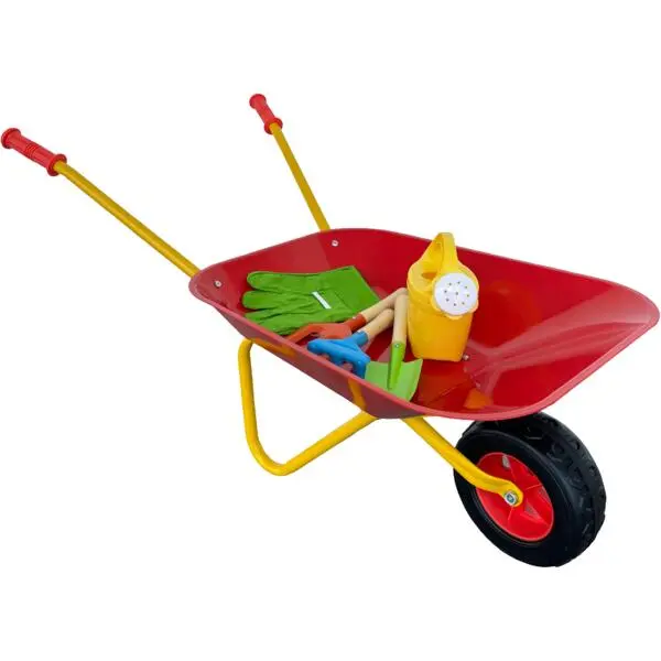 Trillebår barn med redskaper