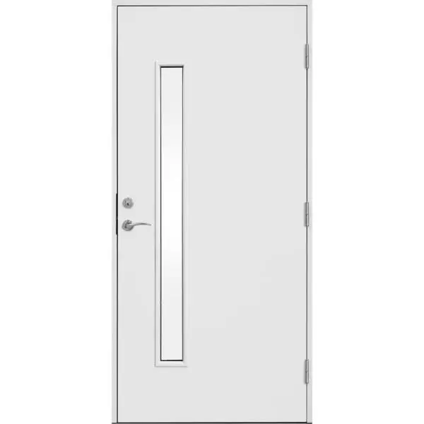 Ytterdør funkis klart glass side 90x200 høyre hvit ncs s0502-y
