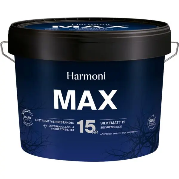 Max silkematt hvit 9l