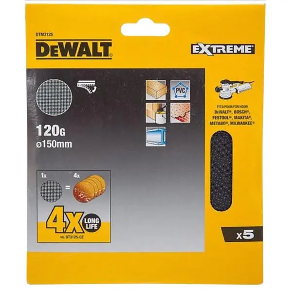 Eksenterpapir 150/120k 5 pk dtm3125 mesh nett