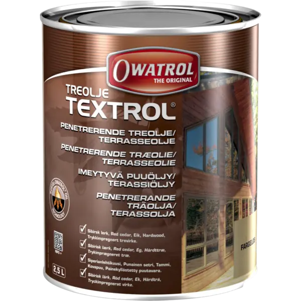 Treolje textrol 2,5l valnøtt