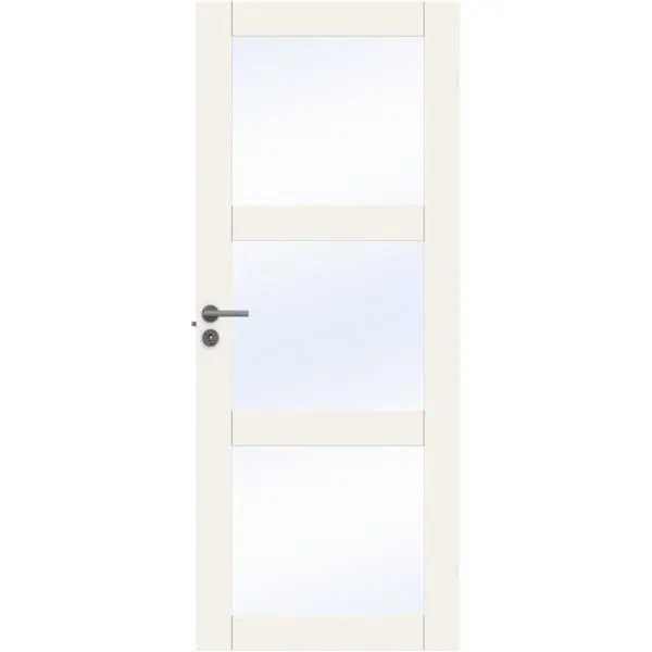 Dørblad unique gw03l 90x210 hvit glassdør 4mm herdet glass