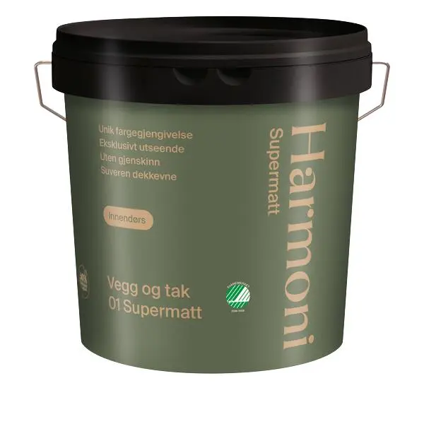 Veggmaling supermatt hvit 2,7l