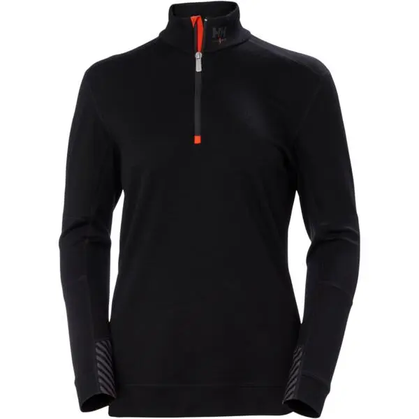 Undertrøye 1/2zip 75210 sort l hh lifa merino dame