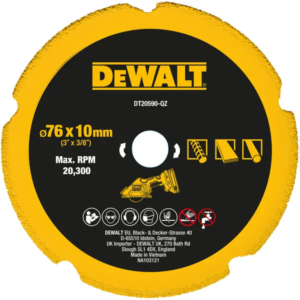 Kappeskive multi 76mm dt20590 diamant, 76x10mm