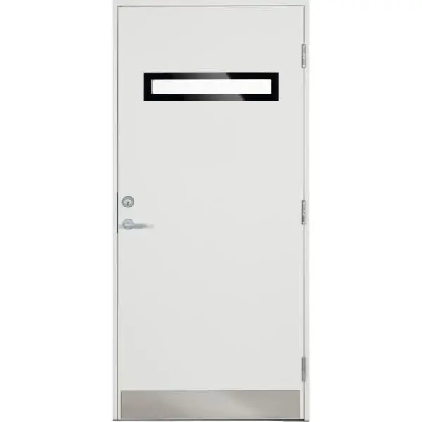 Ytterdør vøra hvit 110x210 høyre m/sot sort/sølv ram