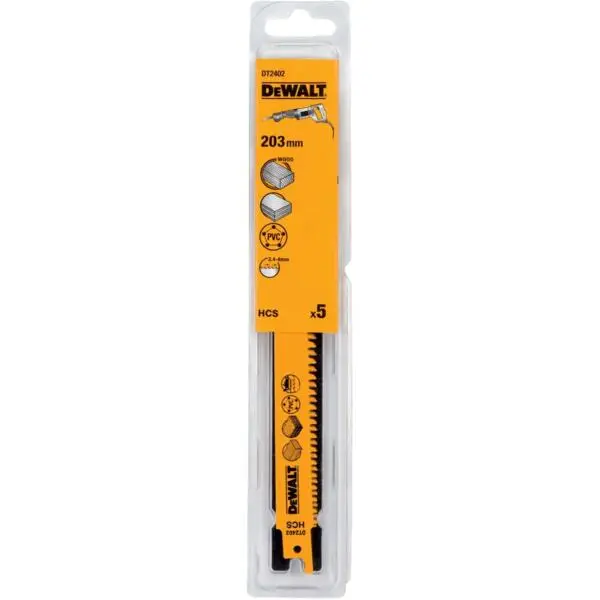 Bajonettsagblad tre 203mm dt2402 dw 5pk