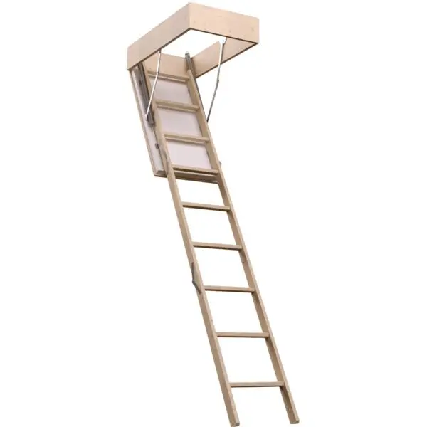 Loftstrapp sammenleggbar hvit 305 høyde max 315cm utsp 55x120cm