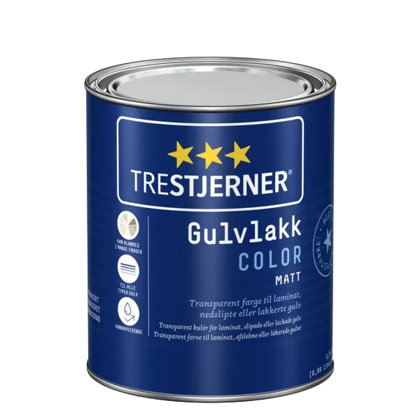 Gulvlakk trestjerner color oljebasert 0.68l
