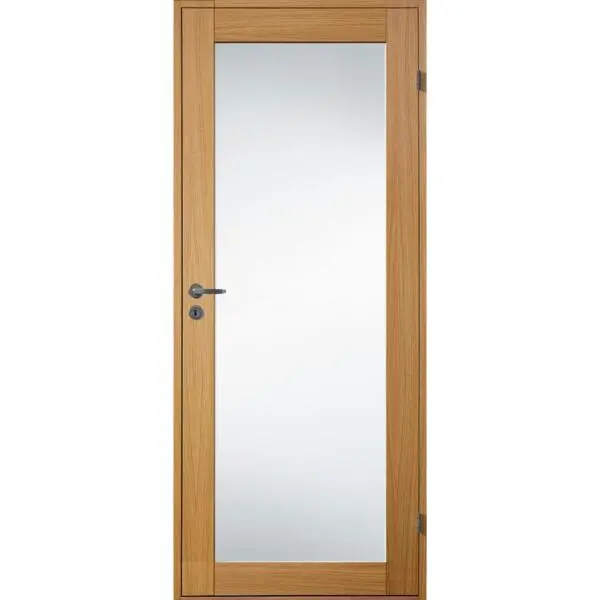 Dørblad line helt glass eik 90 x 200