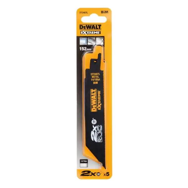 Bajonettsagblad 152mm dt2407l dw 14/18t metall 5pk extreme