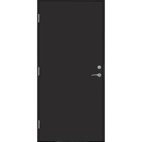 Ytterdør funkis tett slett 100x210 venstre dempet sort ncs s8500-n