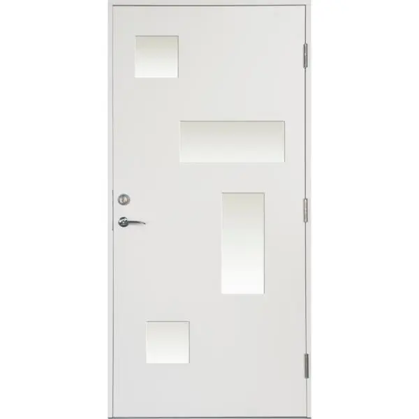 Ytterdør melsomvik hvit 100x200 venstre m/sotet glass