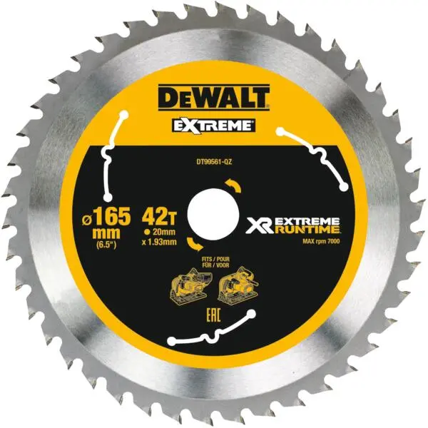 Sirkelsagblad xr 165x20x42t dt99561 flexvolt