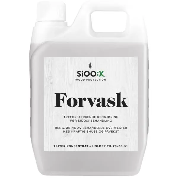 Forvask 1l vask før sioo:x behandling