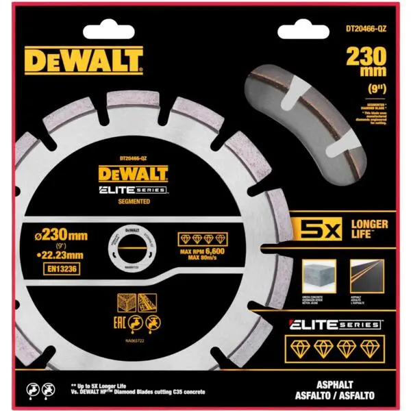 Kappeskive elite 230mm asf dt20466 diamond - asfalt