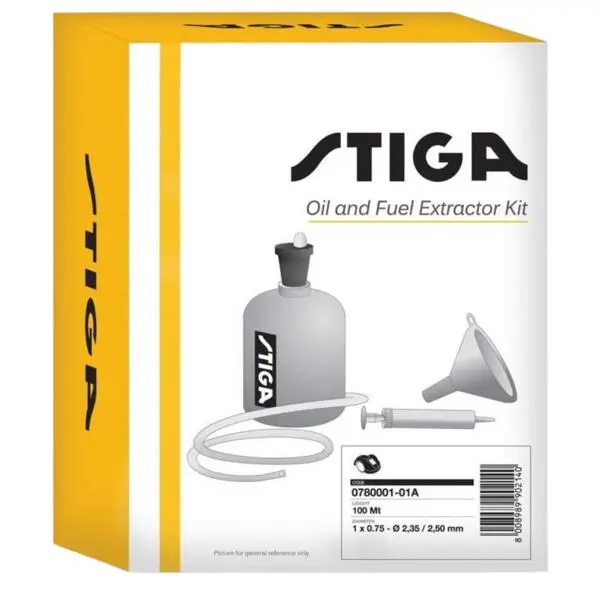 Kit for tømming av olje og drivstoff