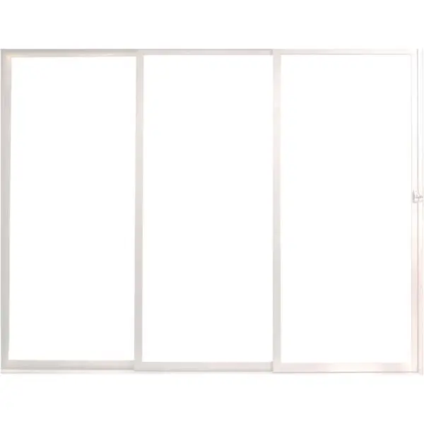 Skyvedørsett glass 270x218 hvit pergola 8mm herdet glass alu ramme