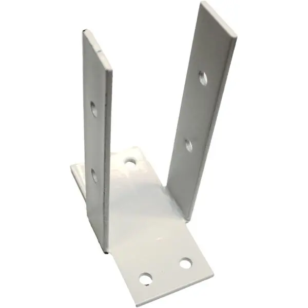 Stolpefot m/plate 90x90 hvit galvanisert og lakkert