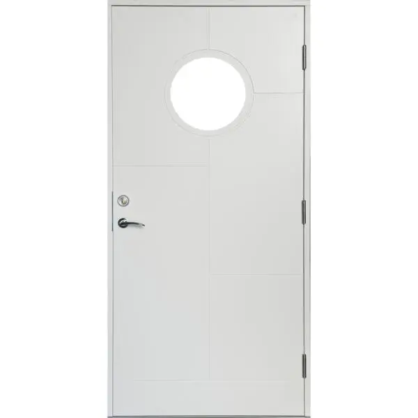 Ytterdør stavern hvit 110x200 venstre m/sotet glass