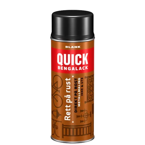 Spray rettpårust sort blank