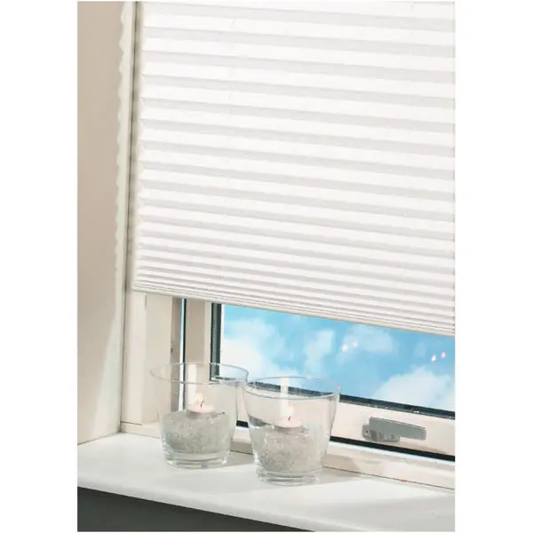 Plissegardin crepe 90x160 cm hvit