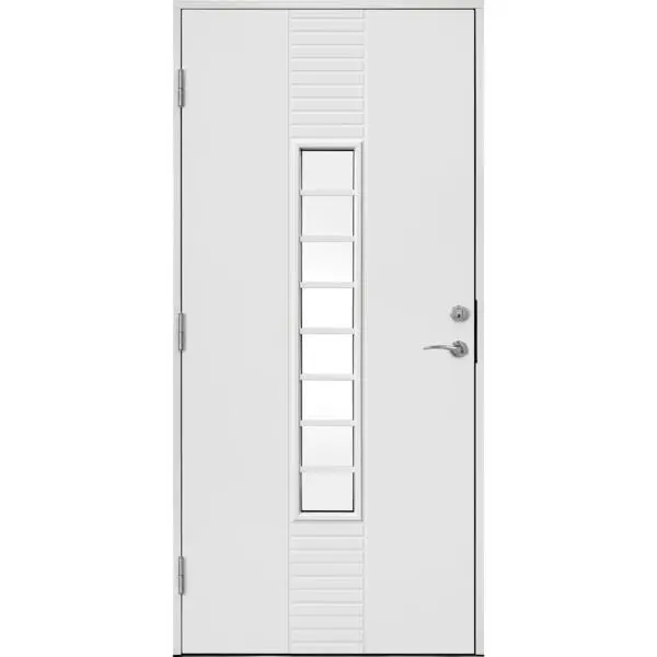 Ytterdør tradisjon 8 klare glass midt 100x210 venstre hvit ncs s0502-y