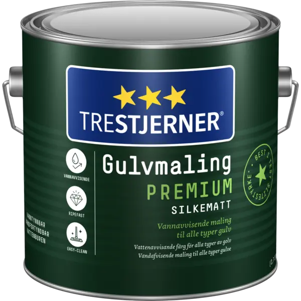 Gulvmaling premium klar hvit base 2.7l