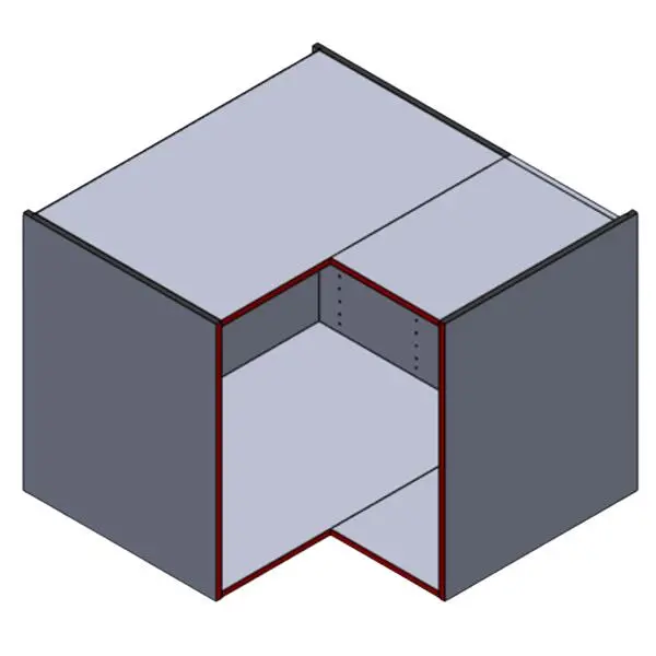 Underskap hjørne 90x90 hvit mfc uten front/hengsel/innredning