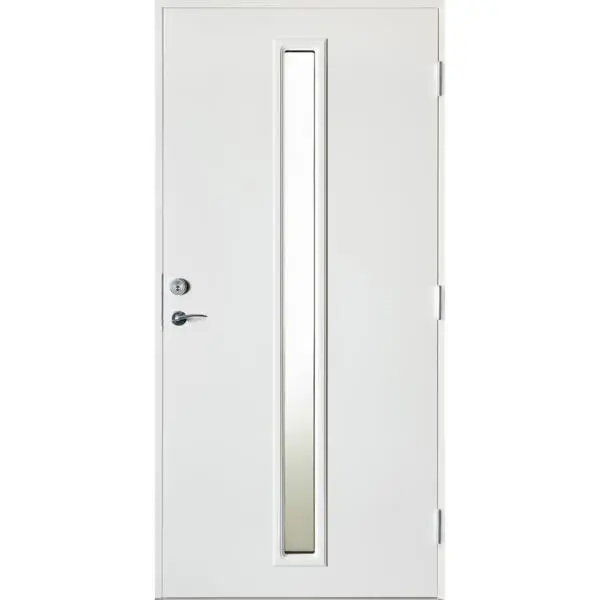 Ytterdør strand hvit 90x210 venstre m/sotet glass