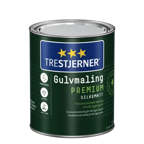 Gulvmaling premium hvit-base 0.68l