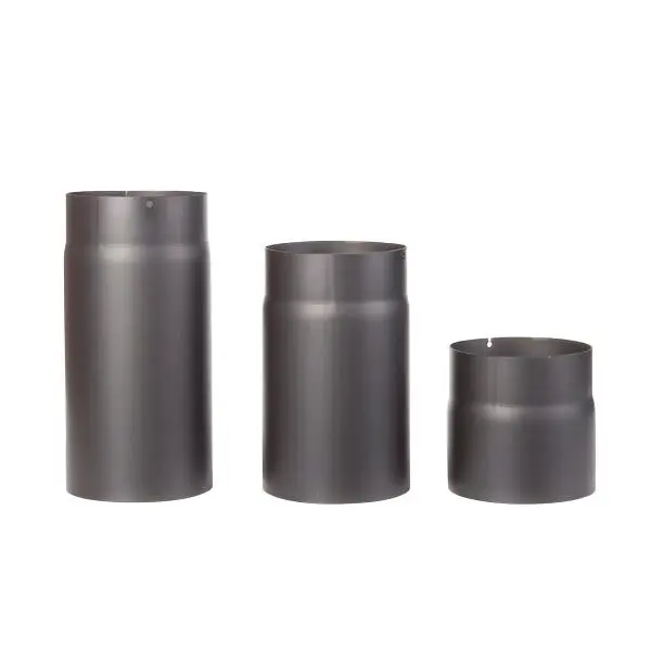Røkrør ø150x150mm sort emalje 1,2 mm