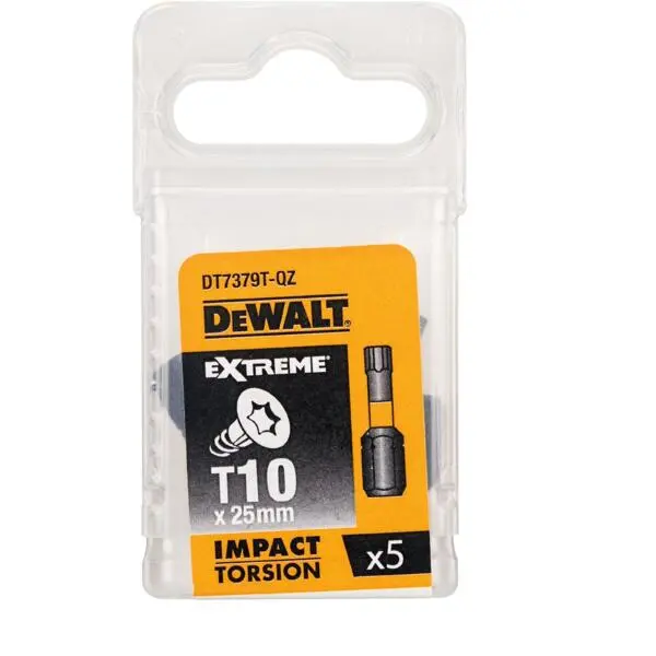 Bits torx t10 25mm torsion 5 stk dt7379t