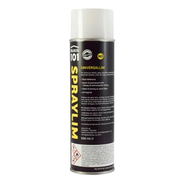 Universallim 101 spraylim permanent og ikke-permanent liming