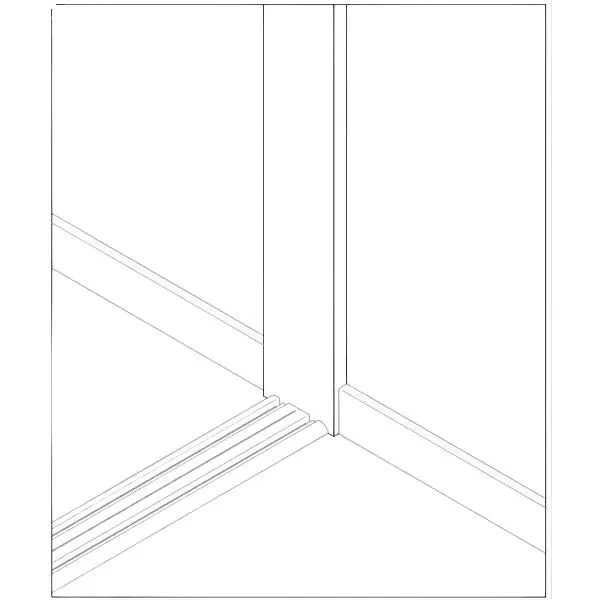 Anslagslist 2620x100x19mm white 2620 x 100 x 19 mm