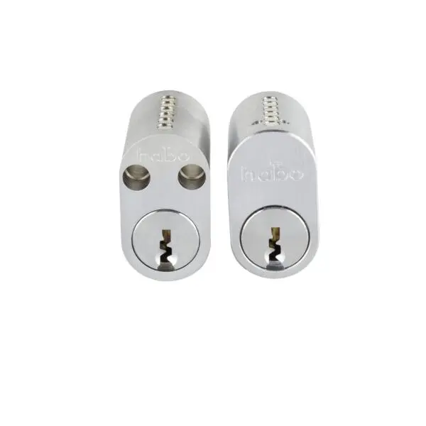 Sylinder 65537c dobbel b-krom sb oval dobbelsylinder børstet krom