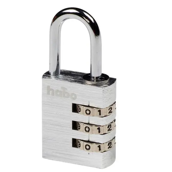 Hengelås 203-30 kode sølv sb aluminium