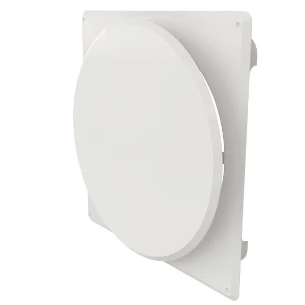 Tallerkenventil 4kant ramme karm 6x6"