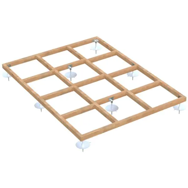 Bjelkelag med log-foot 2,4x1,8m fundament-sett for boder og hagehus
