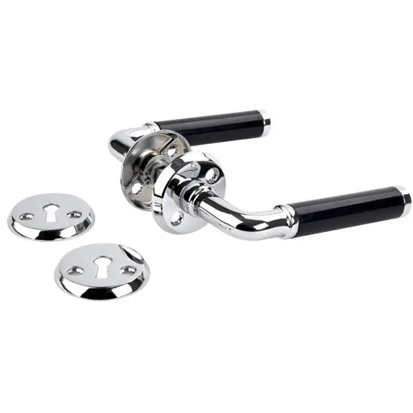 Dørvrider a383 innv sort/krom sb dt 38-42 mm